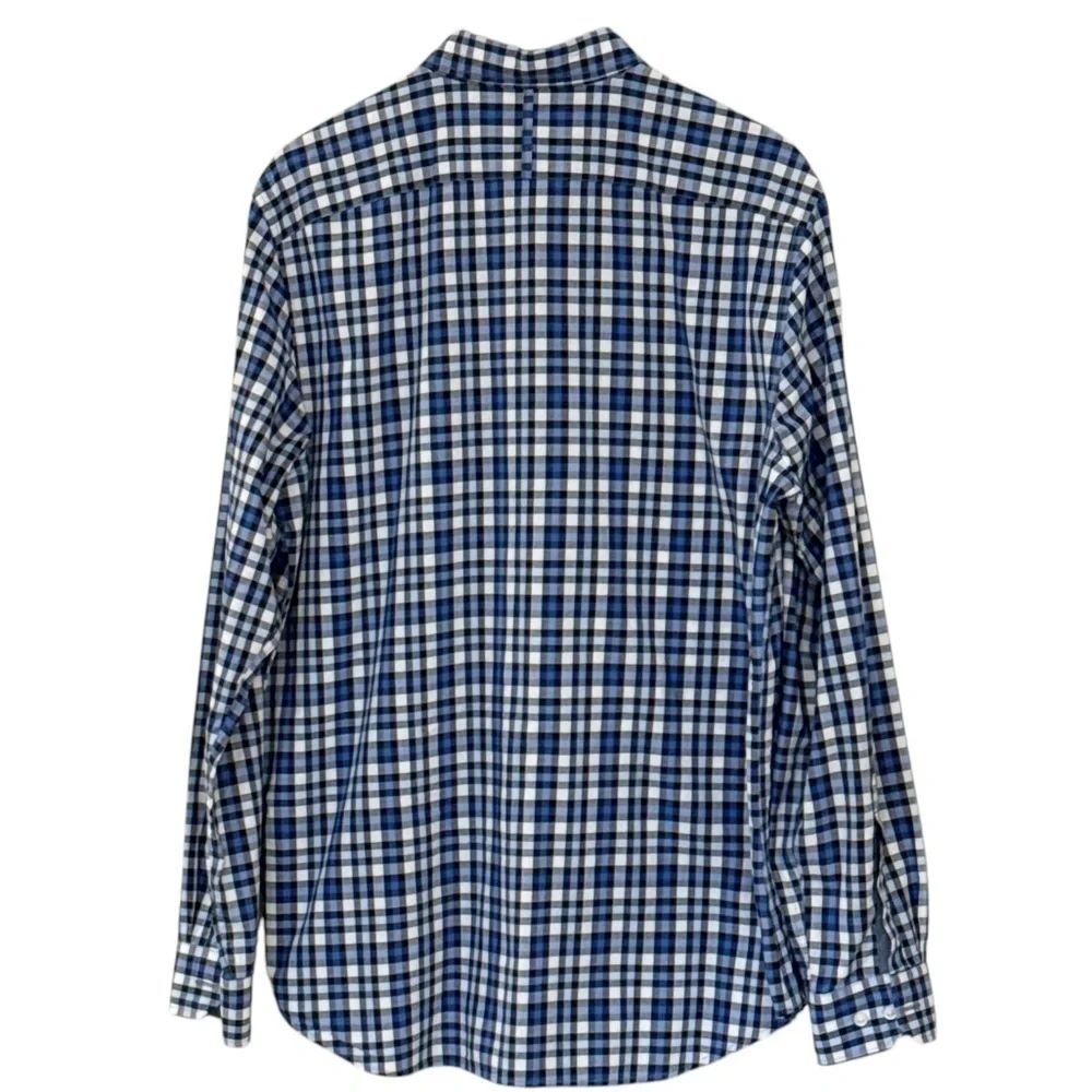 Banana Republic Camden Fit Custom 078 Fit Wash Plaid Button Down Shirt Large